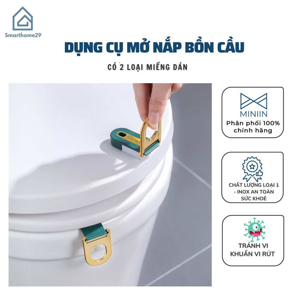 Dụng Cụ Mở Nắp Bồn Cầu Cao Cấp, Miếng Dán Kéo Cửa Đa Năng Tiện Dụng - HÀNG CHÍNH HÃNG MINIIN