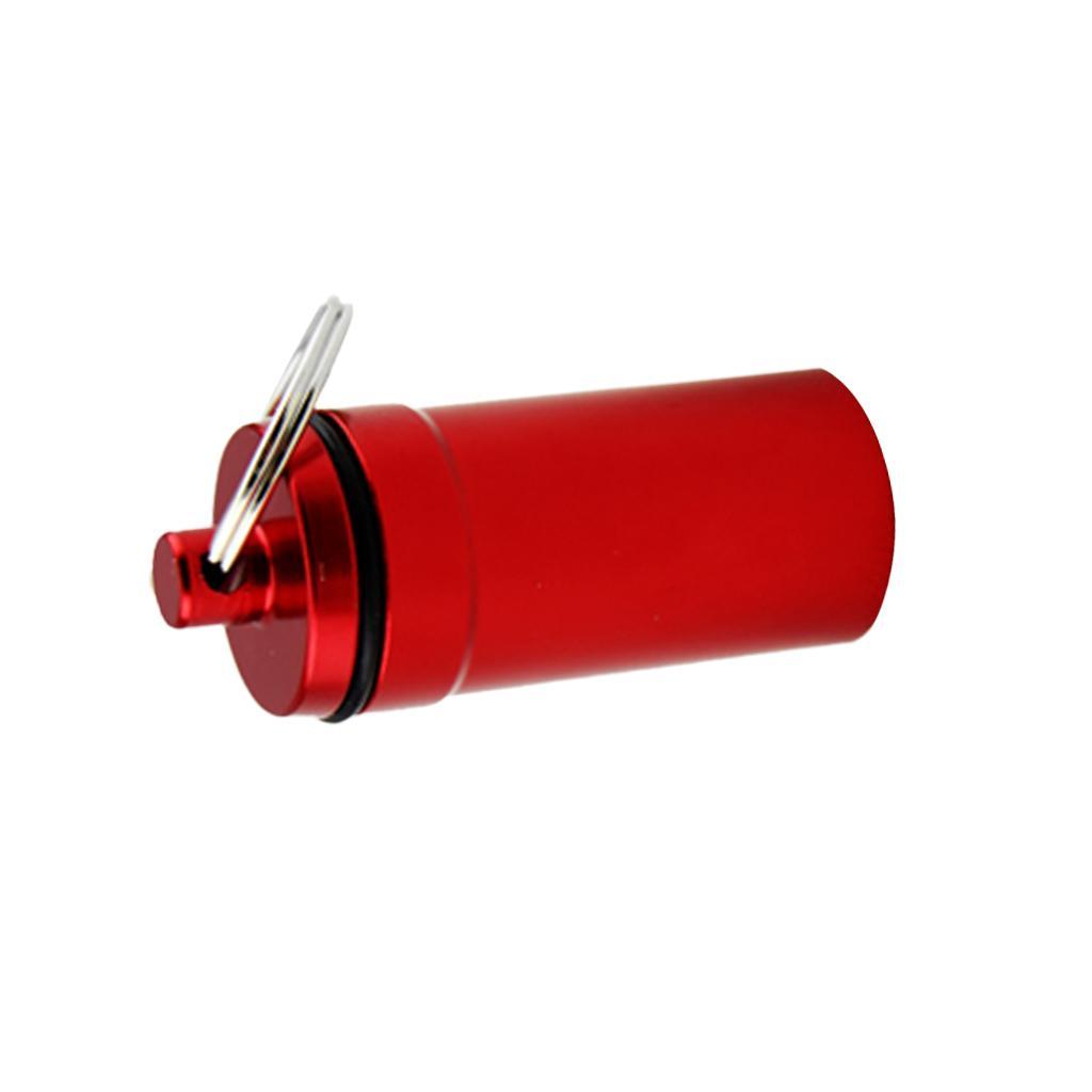 2-5pack Airtight Pill Box Case Holder Container Alloy Capsule Bottle Keychain