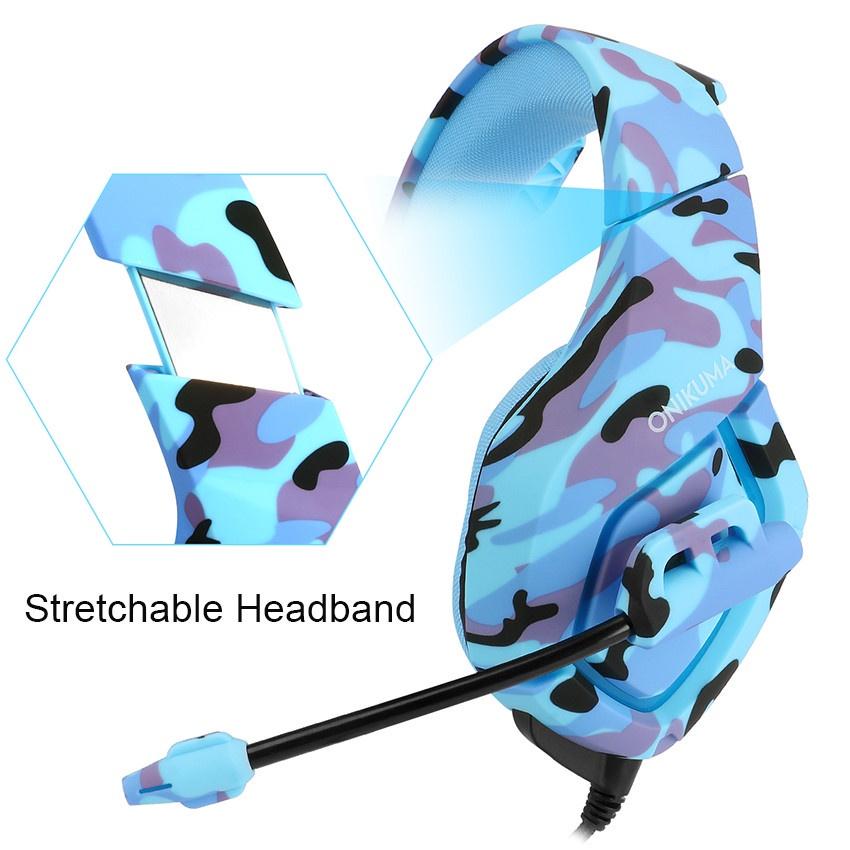 Tai nghe ONIKUMA K1B Blue Headset Tai nghe chơi game âm thanh nổi có micrô