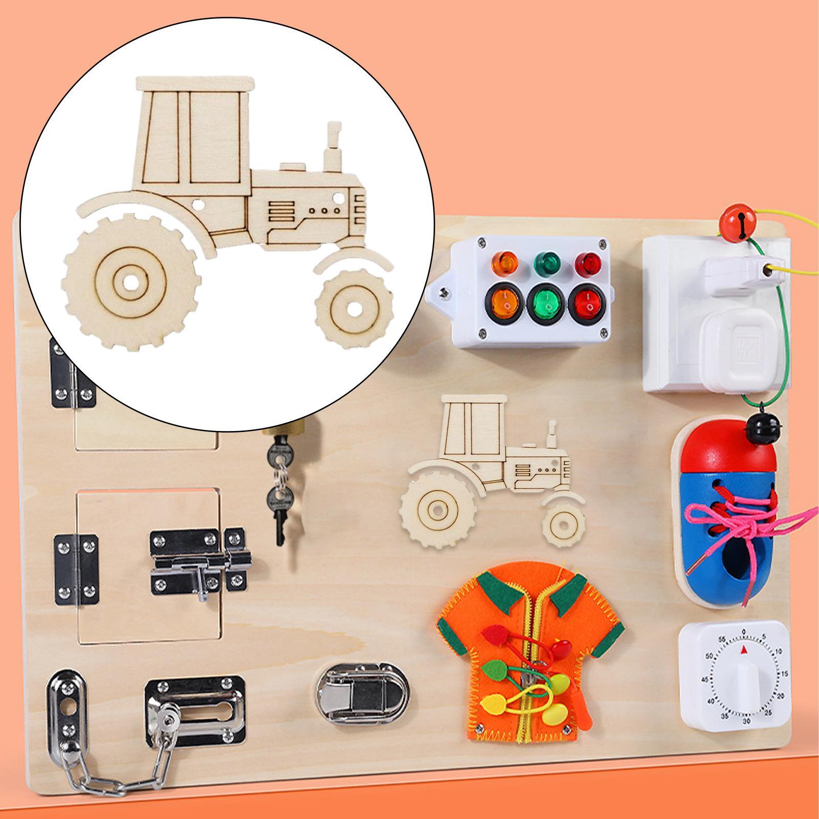 Sensory Board Accessories Car Cognition Toy Game for Kids Boy Birthday Gifts