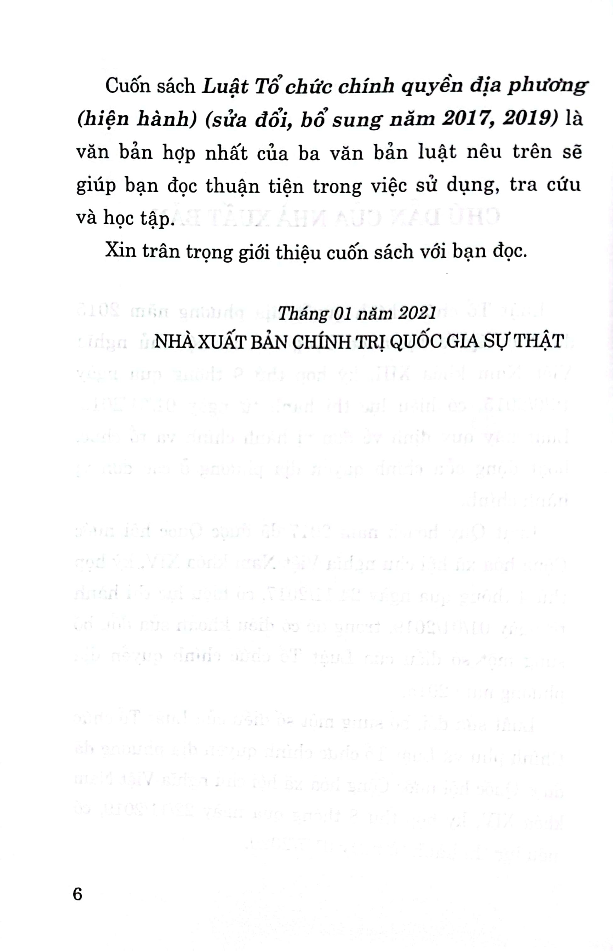 Luật Tổ chức chính quyền địa phương (Hiện hành) (Sửa đổi, bổ sung năm 2017, 2019)