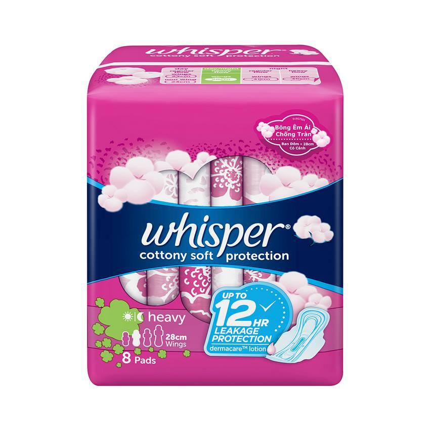 Combo 2 Tã Quần Pampers Giữ Dáng Mới Gói Đại Size XL48 96 Miếng - Tặng Whisper Cotton Có Cánh Ngày Nhiều Và Đêm 28cm