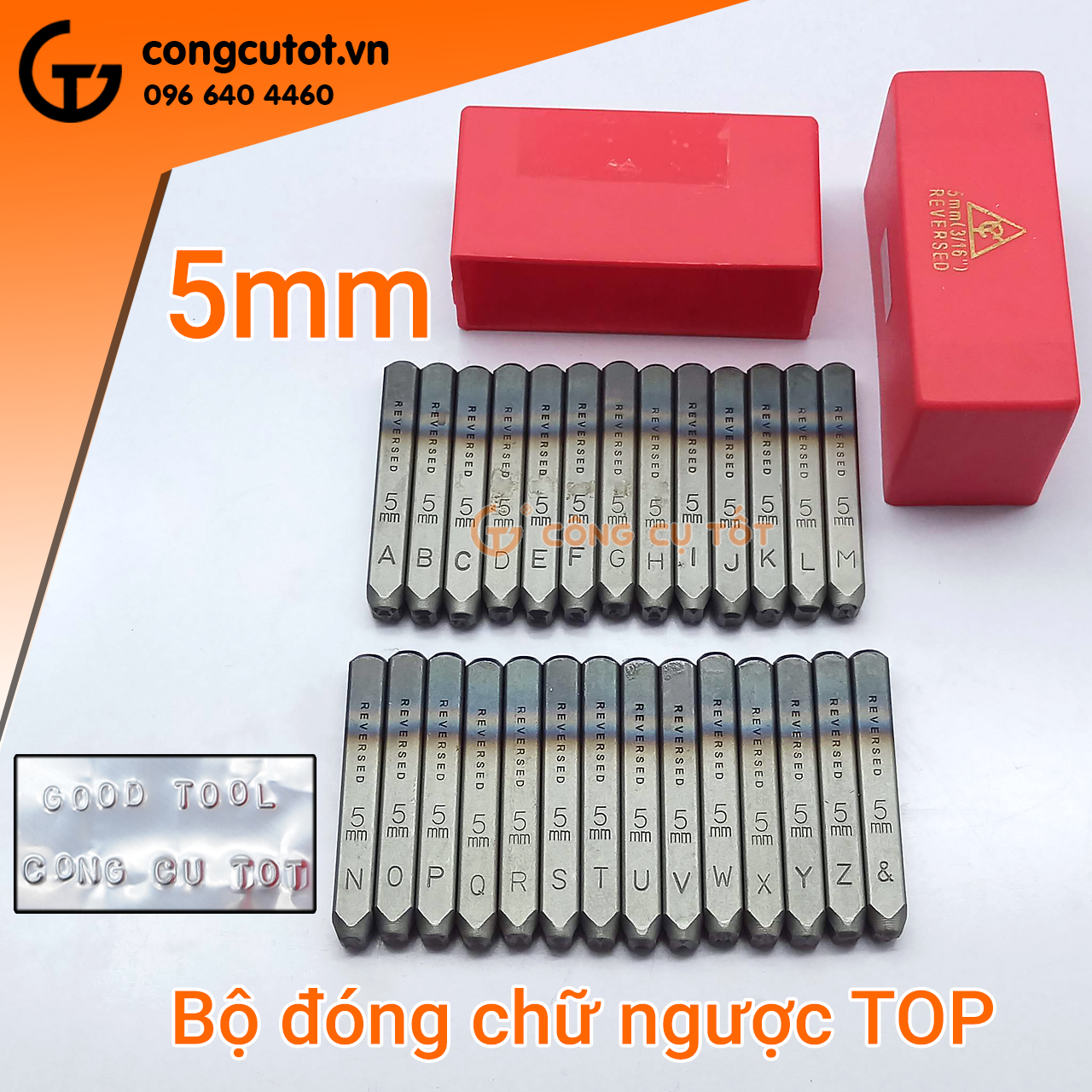 Bộ đóng chữ ngược TOP 5mm