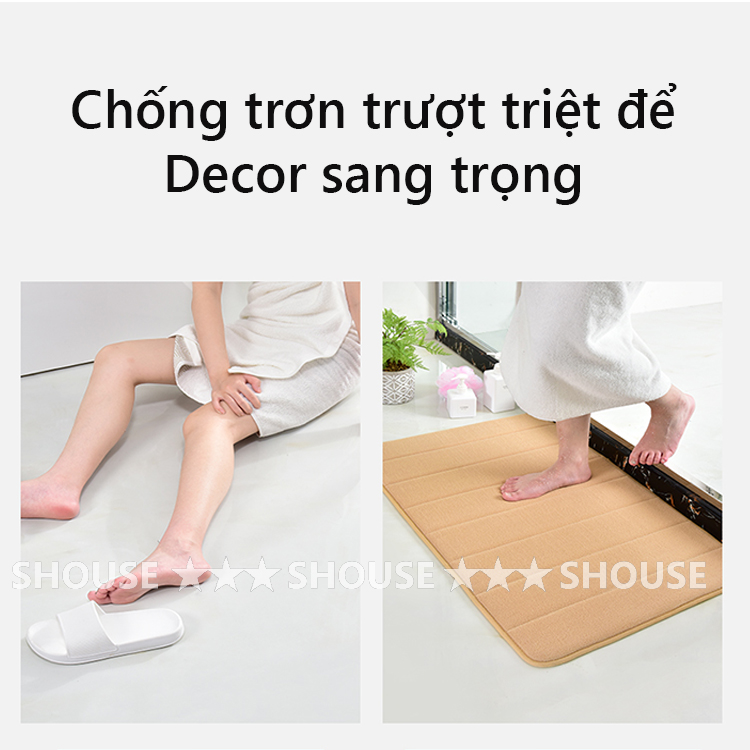 Thảm Lau Chân Chùi Chân Nhà Tắm KR02 chống trượt 3d nhà bếp welcome cao cấp giá rẻ khách sạn đế cao su hút nước