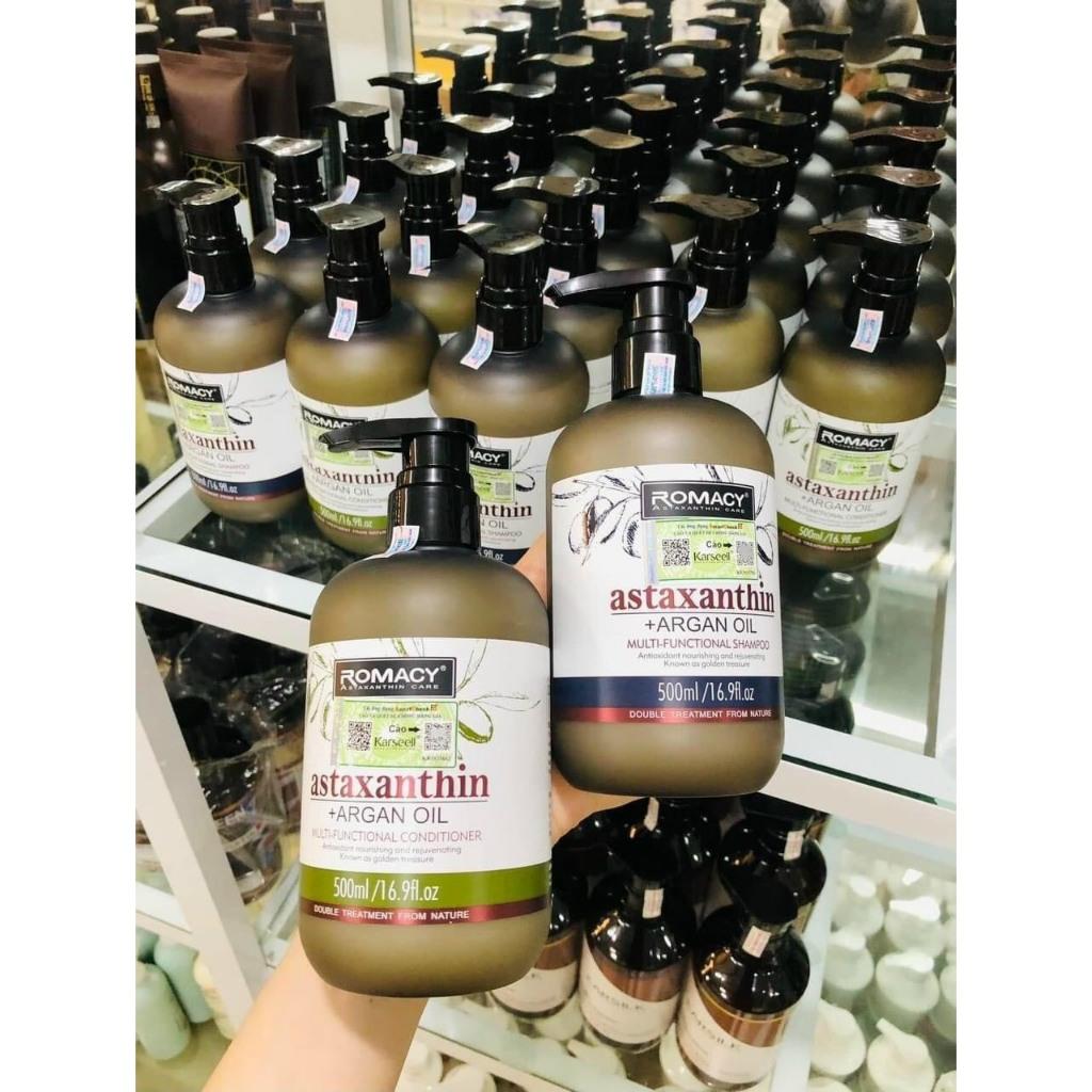 Dầu gội xả dưỡng sinh ROMACY ASTAXANTHIN Hương ARGAN mới phục hồi chống lão hóa, siêu mềm mượt tóc