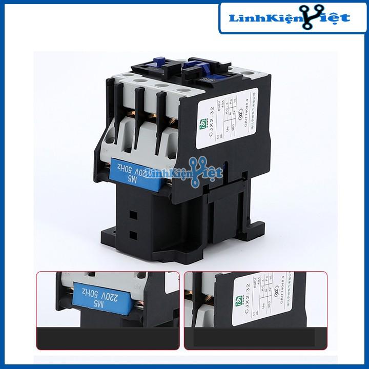 Khởi động từ contactor CJX2 380V 32A vỏ chống cháy, công suất lớn