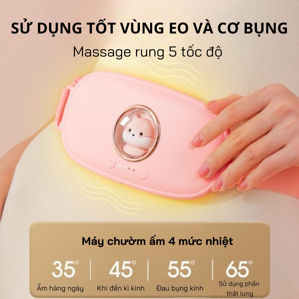 Máy Chườm Ấm Bụng M28 , Đai Chườm Nóng, Massage Giảm Đau Bụng, Đau Lưng Khi Đến Kỳ Kinh Nguyệt Cho Bạn Gái