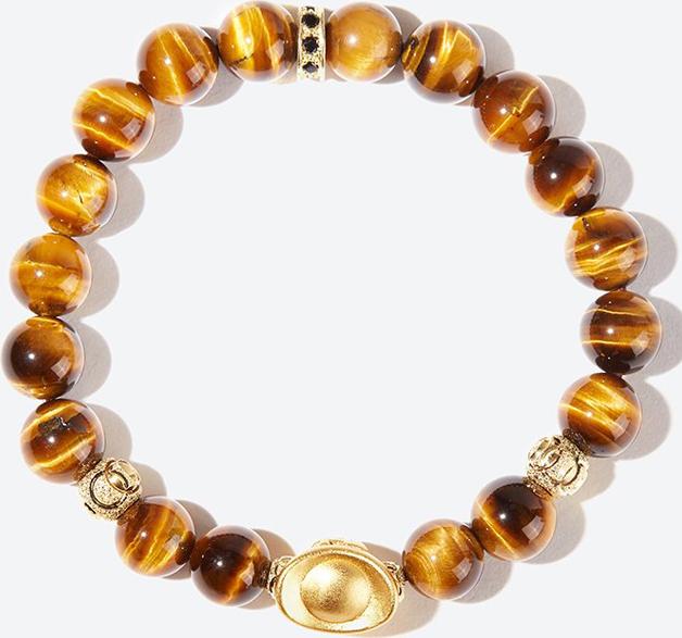 Vòng tay thạch anh mắt hổ phối nén vàng Ngọc Quý Gemstones