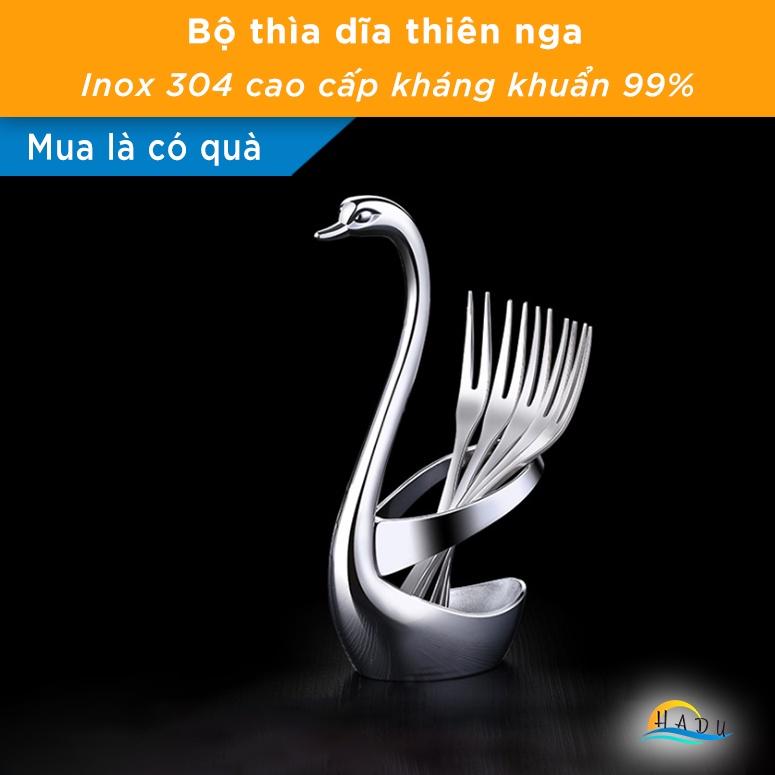 Bộ thìa dĩa thiên nga inox 304 cao cấp chất lượng cao an toàn HADU