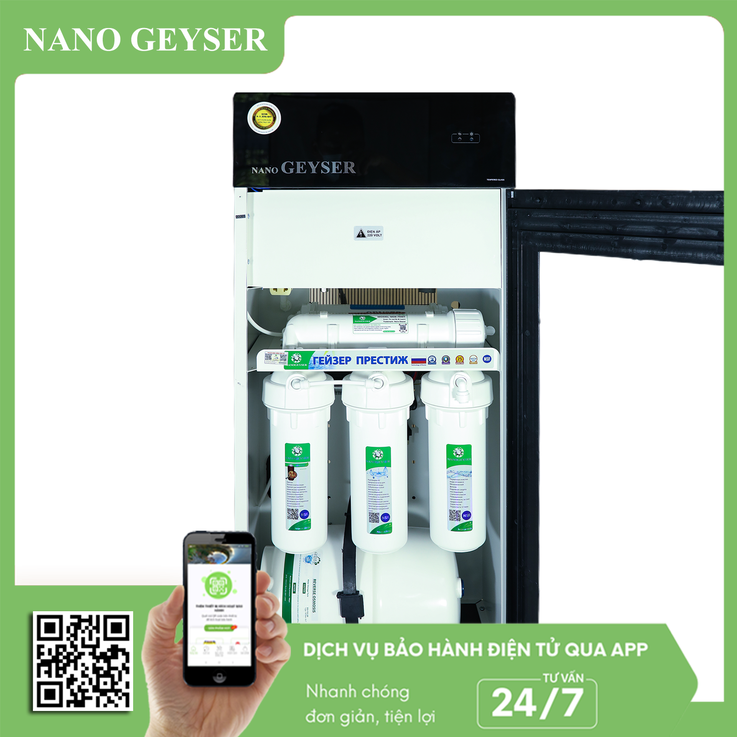 Cây nước Nóng Lạnh Nguội Nano Geyser ECO 7 - Hàng Chính Hãng