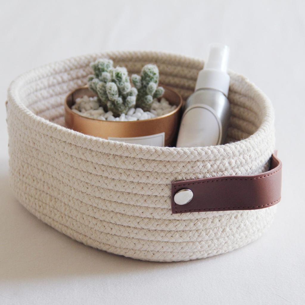 Hand Woven Storage Basket Home Decor Kids Toy Organize Basket for Bathroom