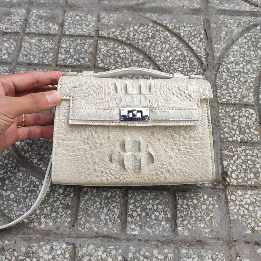 Túi nữ cá sấu Bạch tạng trắng tinh tuyền!