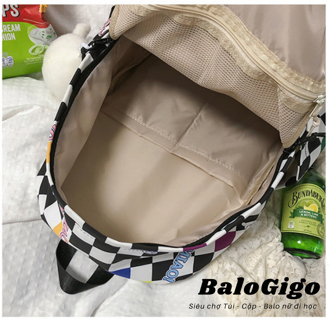 Balo caro vải dù chống thấm nước nhẹ siêu bền không móc khóa G229 - BaloGigo
