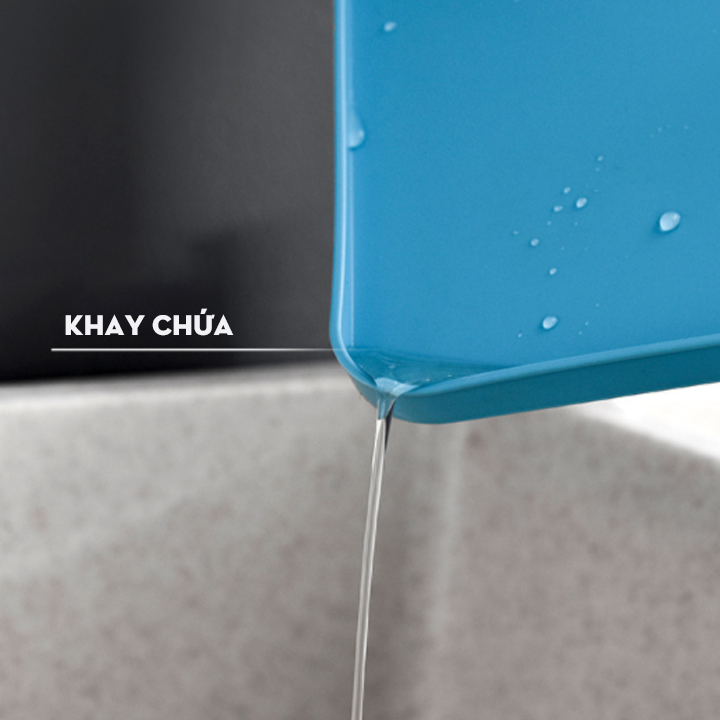 Kệ úp chén bát 2 tầng có nắp đậy, khay hứng khô ráo, sạch sẽ, kích thước 45x38x25cm - Hàng chính hãng