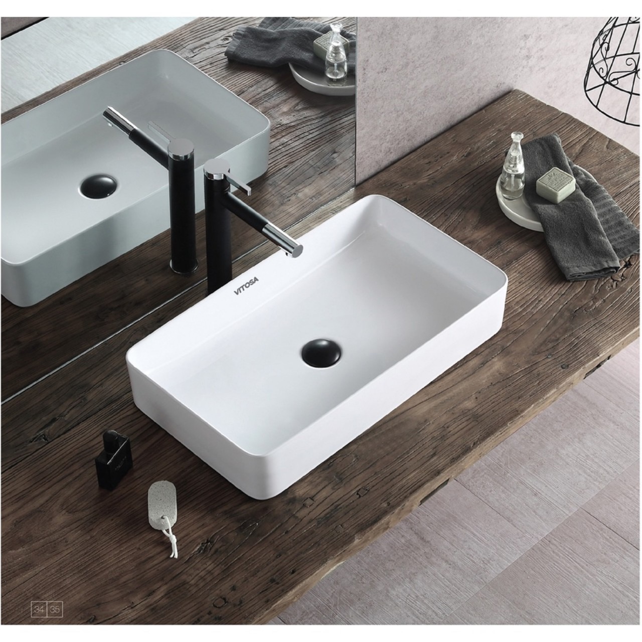 Vòi Lavabo nóng lạnh tĩnh điện đen 30cm cao cấp