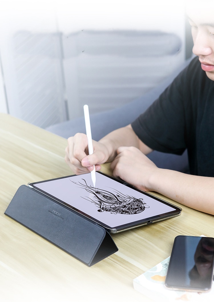Bao da chính hãng ROCK Touch Series cho iPad Pro 12.9 2018 - Đen