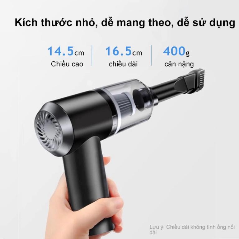 Máy hút bụi cầm tay mini - Máy hút bụi không dây đa năng lực hút siêu mạnh sử dụng hút bụi ô tô, bụi giường HB1