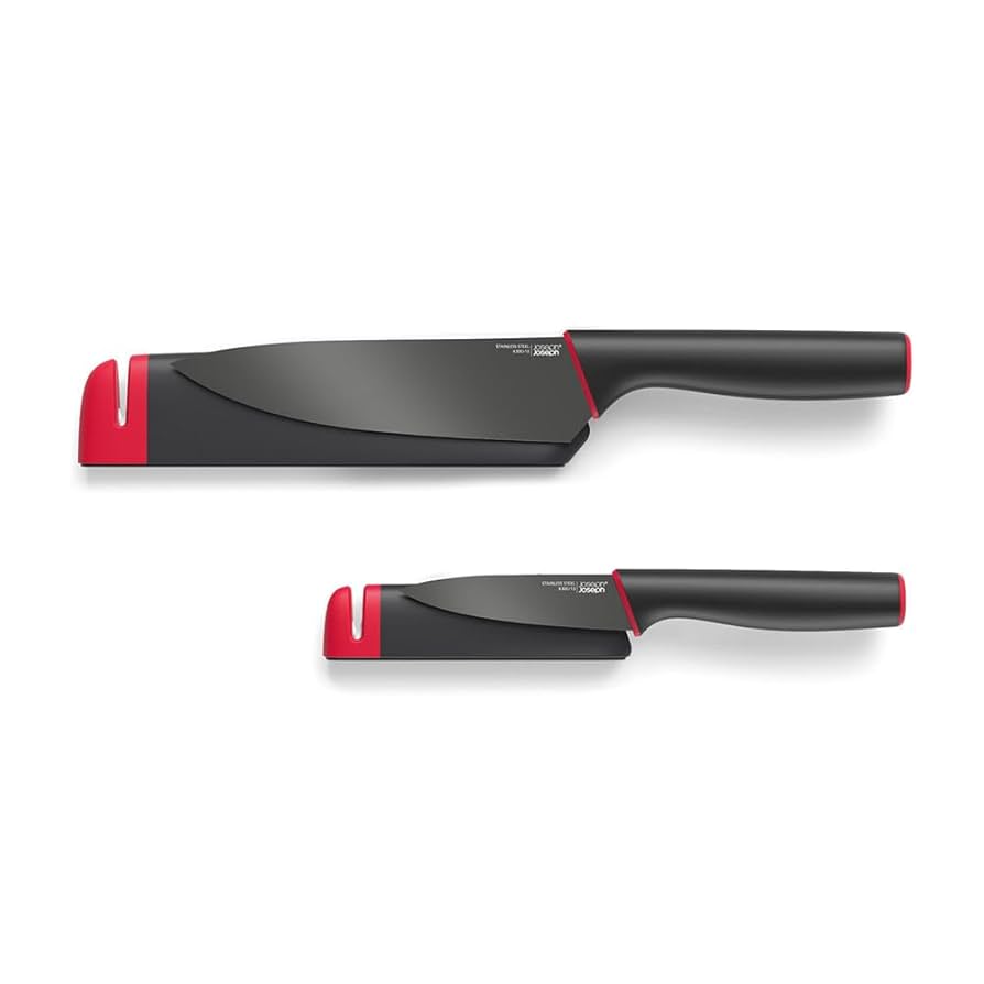 Set 2 dao Joseph Joseph Slice &amp; Sharpen 10146 Black/Red Hàng chính hãng