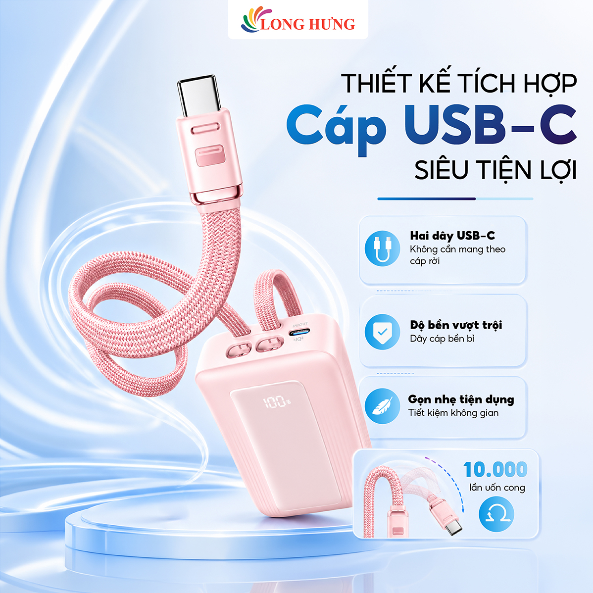 Sạc dự phòng Anker Zolo Power Bank 1USB 1Type-C 35W 10000mAh A110L - Hàng chính hãng