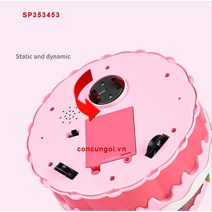 Hộp bánh kem 3 tầng, xoay, pin, 294 - SP353453