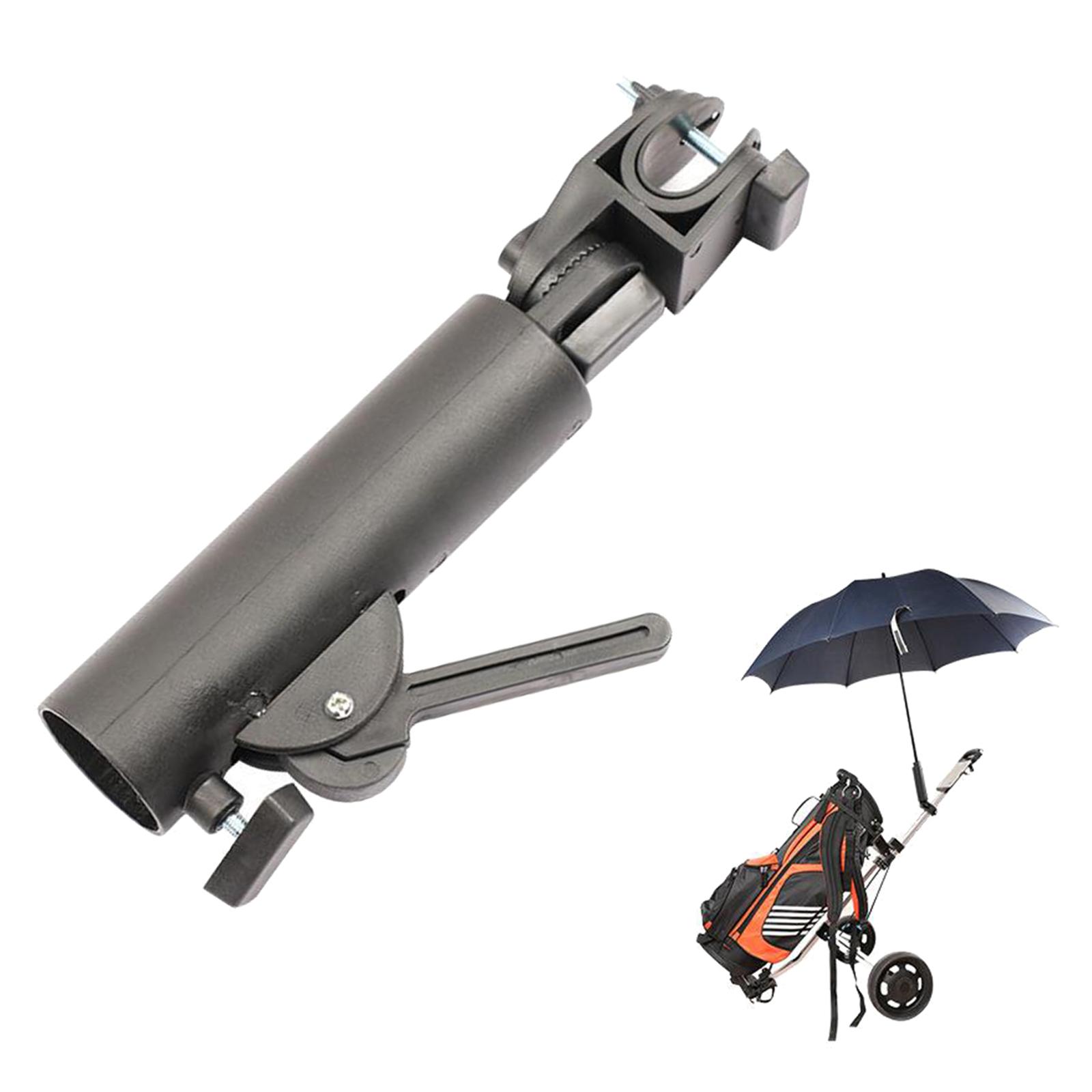 Golf Cart Umbrella Holder, Universal Adjustable Umbrella Mounting Attachment for Golf Push Cart Accessories