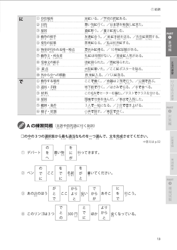 Nihongo Nouryoku Shiken N1 Bunpou Hisshuu Pataan (Japanese Edition)