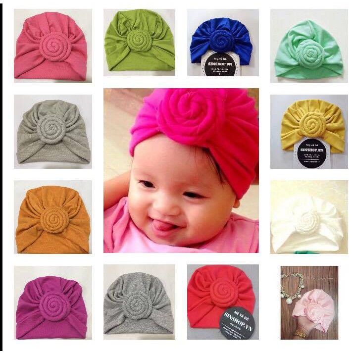 2 Nón Turban Xoắn Ốc Cho Bé Gái - Màu Ngẫu Nhiên