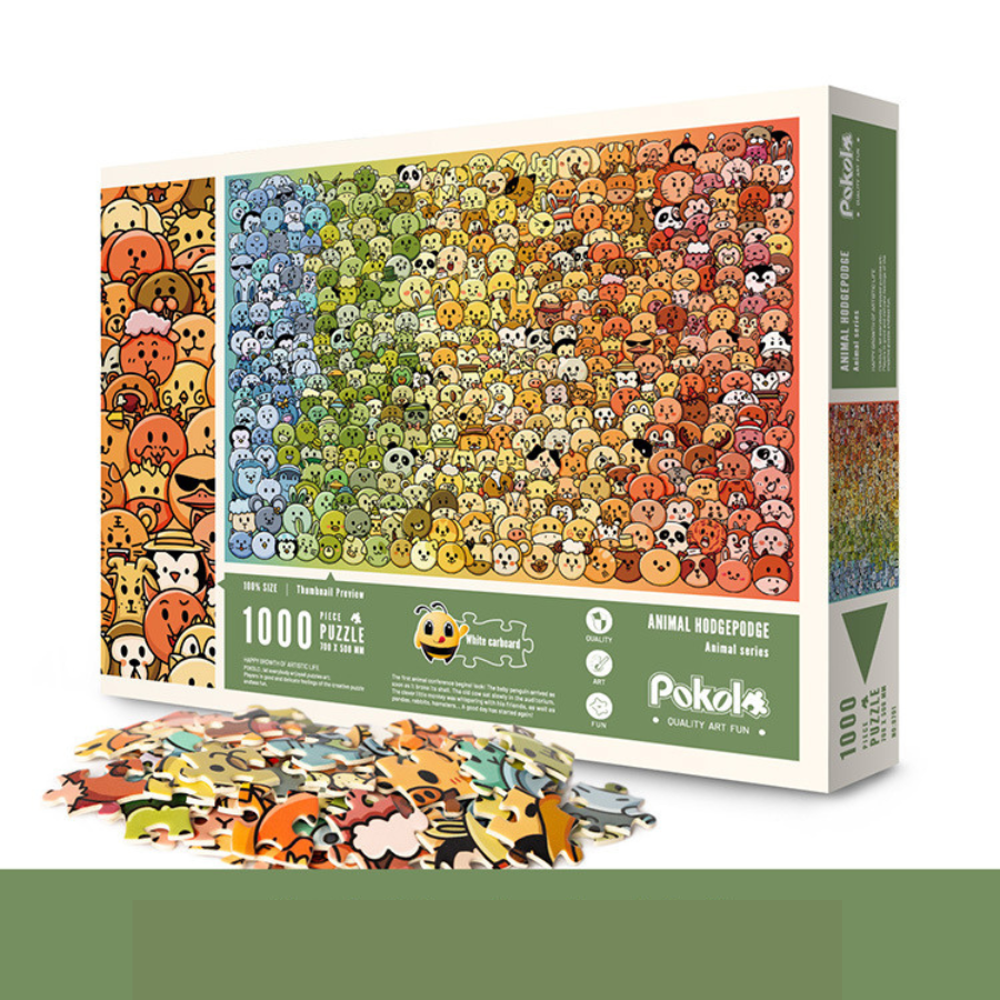 Puzzle Pokolo bộ xếp hình hoạt hình 1000 mảnh - Chủ đề: chó, mèo