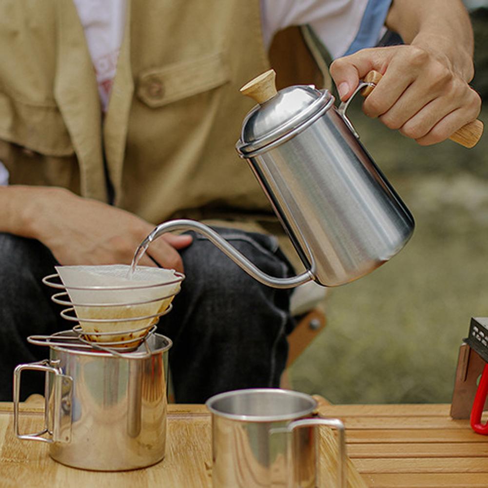 Ấm Đun Nước Cà Phê Ngoài Trời Thép Không Gỉ 650Ml