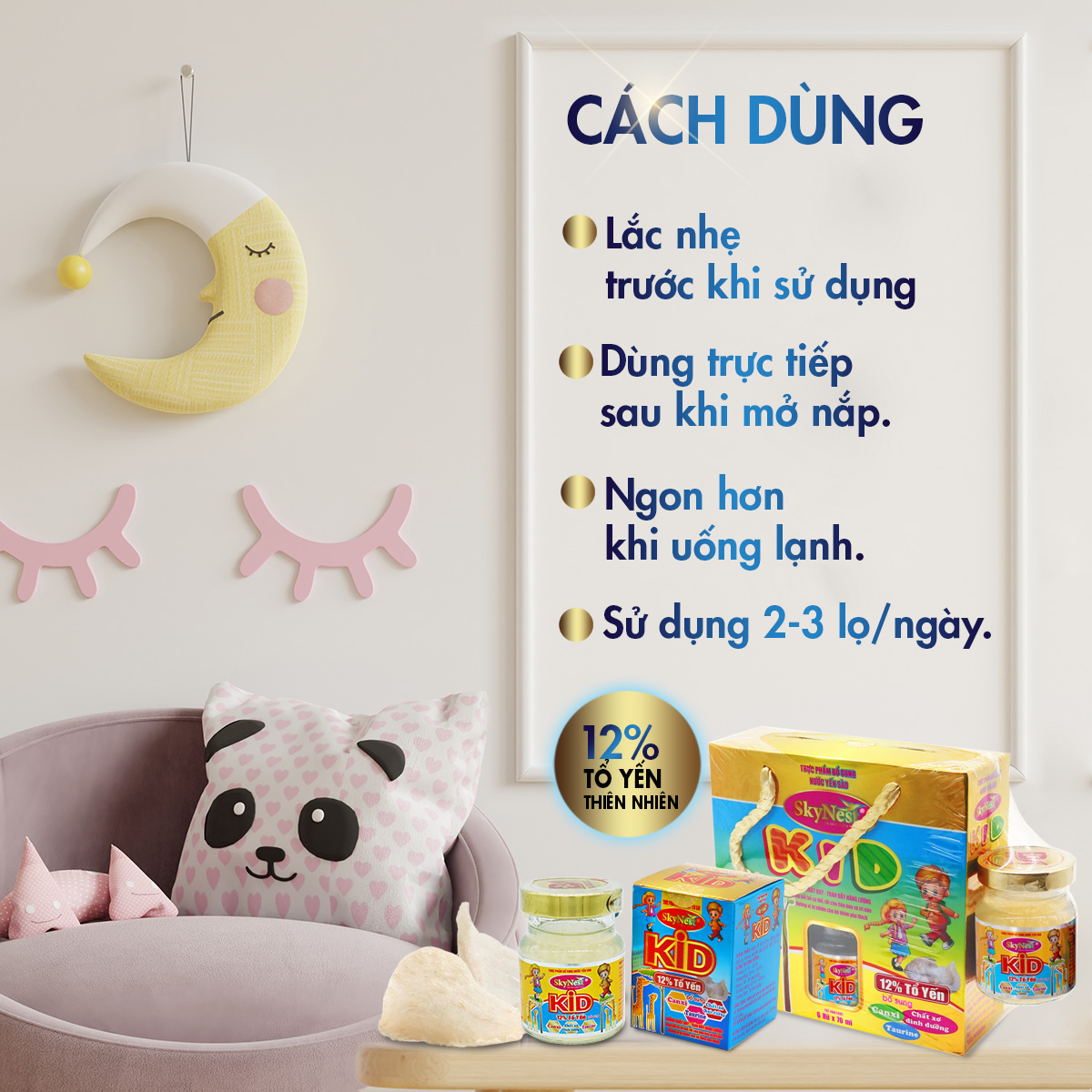 [Combo 5 TẶNG 1 lọ cùng loại (6 lọ x 70ml) Thực phẩm bổ sung Nước yến sào SkyNest Kid chất lượng đạt chuẩn quốc tế, bồi bổ sức khỏe, kích thích tiêu hóa, tăng chiều cao, rất tốt cho trí não trẻ và tăng cường hệ miễn dịch