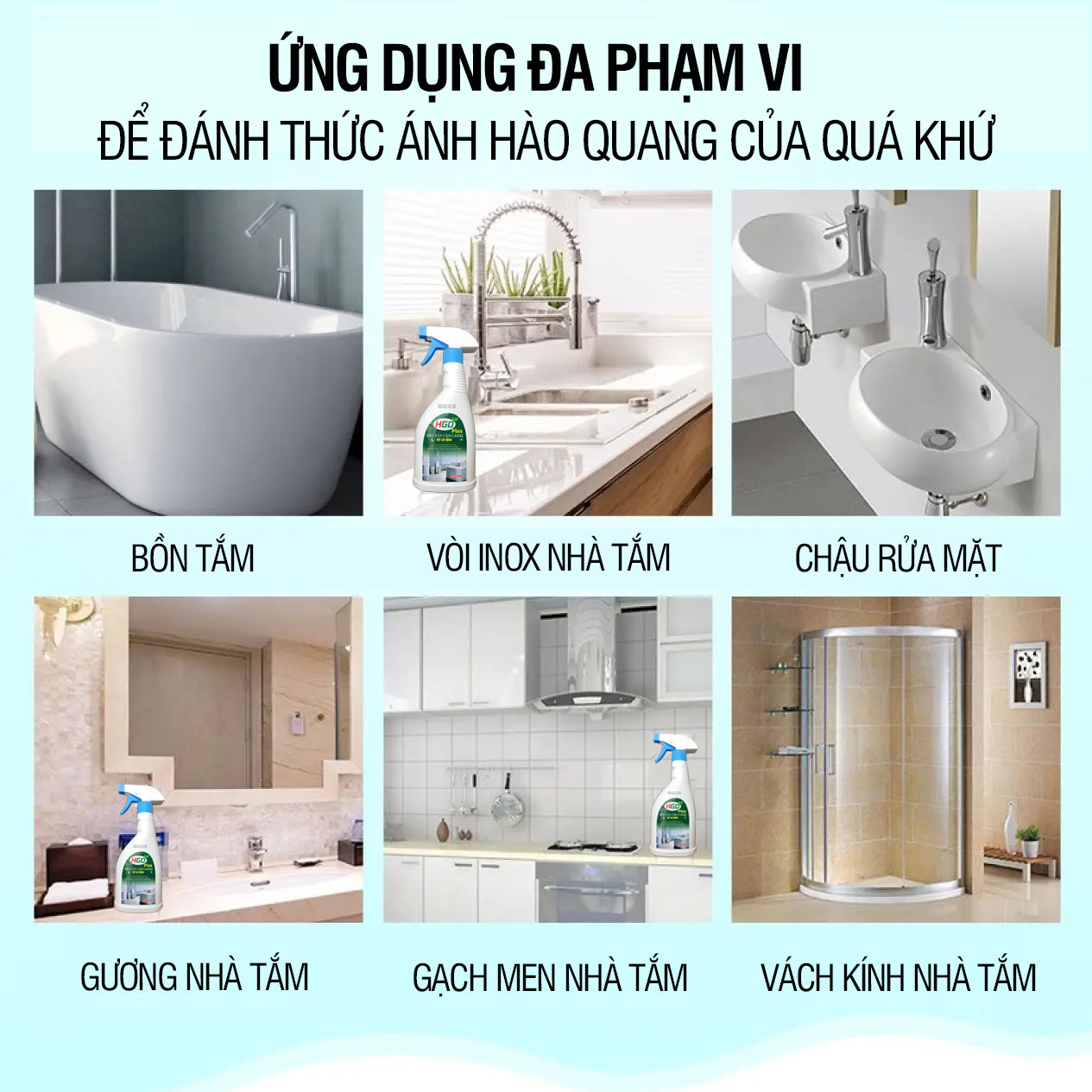 Tẩy cặn canxi nhà tắm HGO PLUS làm sạch vòi sen inox, vách kính, bồn sứ, gạch men an toàn, tiện lợi, hiệu quả 500ml