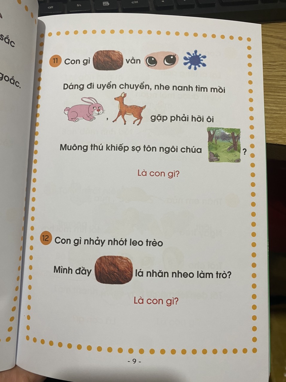 Câu đố tư duy hình ảnh cho bé tập nói tập đọc