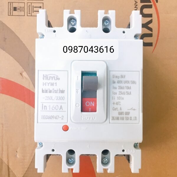 Áp tô mát Khối Huyu HYM1-250L 3P 200A, 250A 25kA