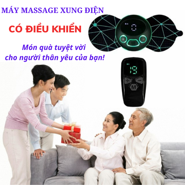 Máy Massage Xung Điện EMS có điều khiển từ xa,máy massage toàn thân,miếng dán massage cổ vai gáy thắt lưng bằng xung điện,8 chế độ - 19 cường độ xoa bóp sâu,giãn cơ lưu thông máu,giảm đau mỏi hiệu quả