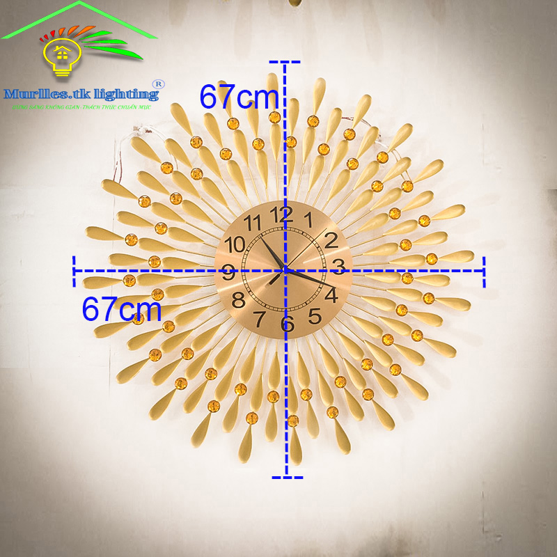 Đồng hồ Treo Tường, đồng hồ decor nghệ Thuật Cao Cấp hiện đại 3D kích cỡ lớn treo phòng khách 2318