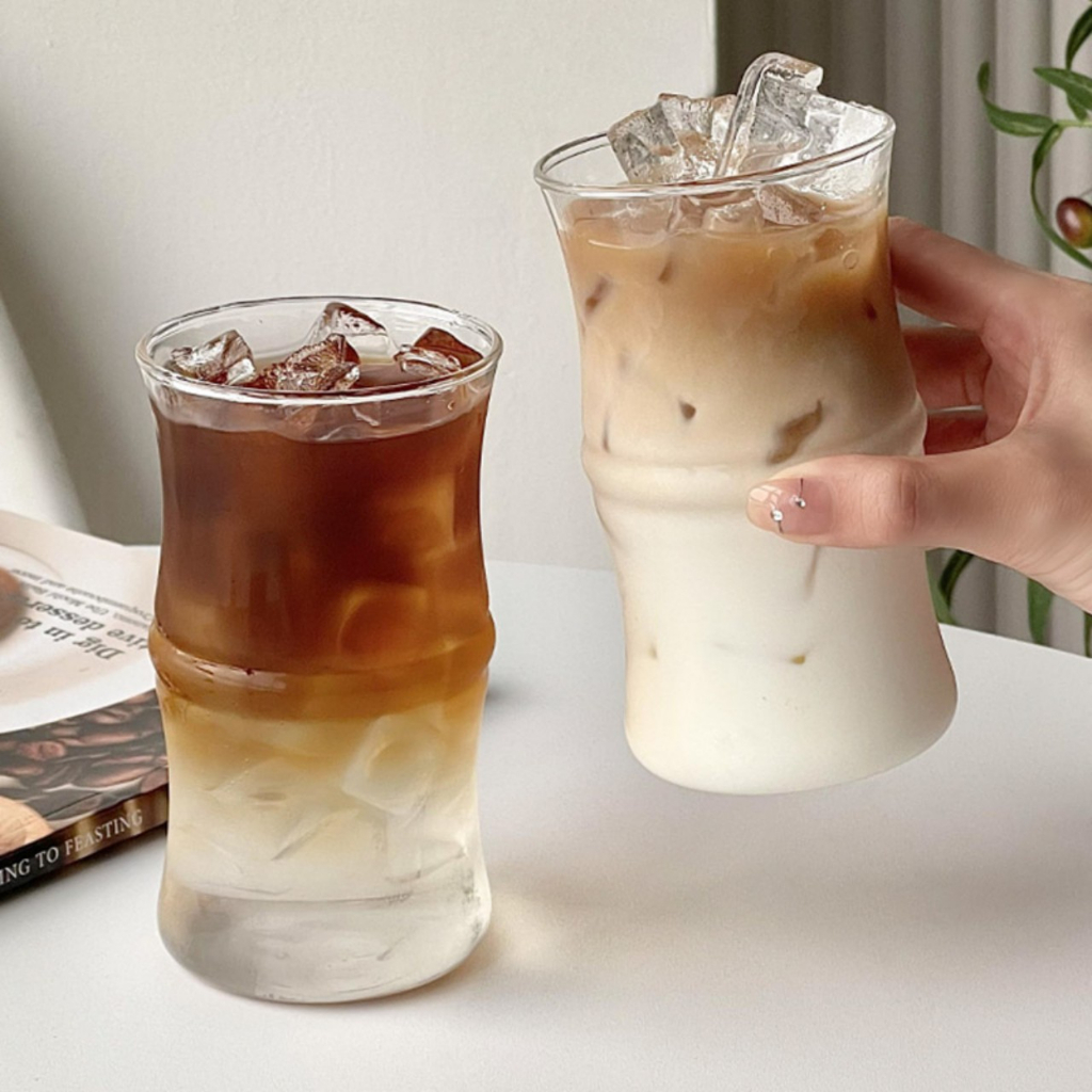 Ly thủy tinh ống tre 400ML siêu đẹp - Mã GPB47