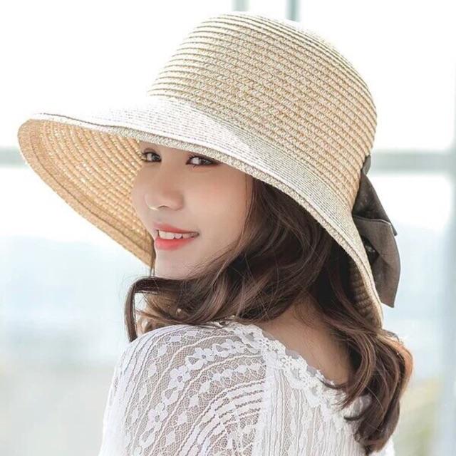 Mũ cói nơ to hàng một cỡ
