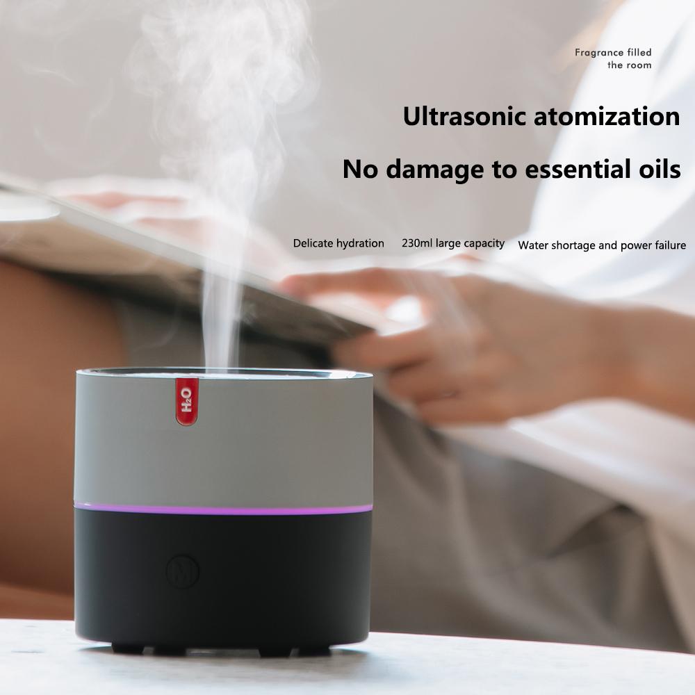 Xe Ô Tô Điện Máy Tạo Độ Ẩm Không Khí Siêu Âm Thanh Vân Gỗ Máy Phun Sương Tạo Độ Ẩm USB Mini Phun Sương Tạo LED Tinh Tinh Dầu Khuếch Tán