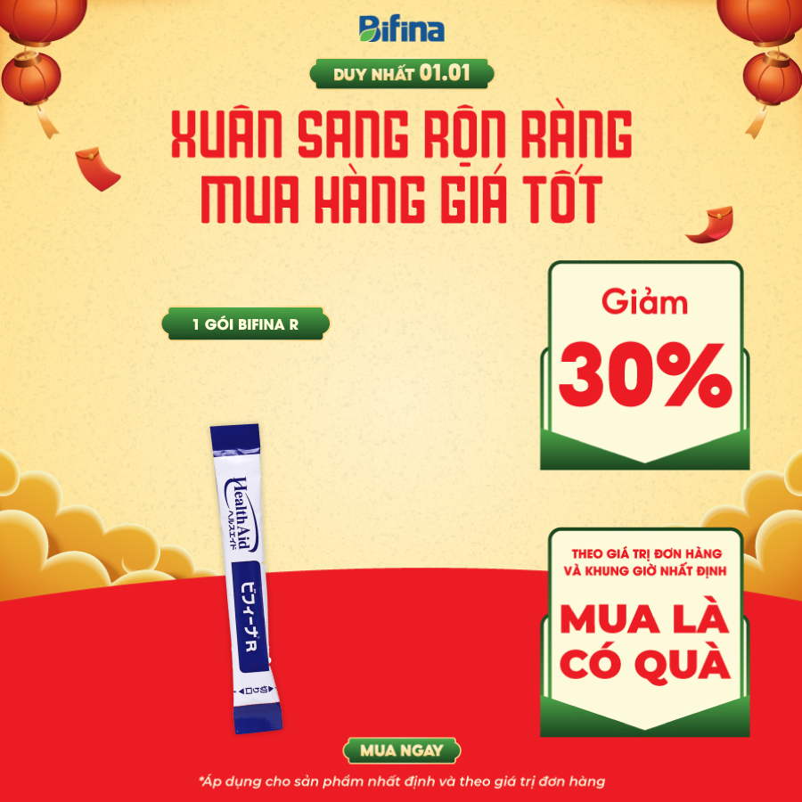 Lẻ 1 Gói Bifina Nhật Bản loại R - Hỗ trợ hệ tiêu hóa khỏe - Ăn gì hấp thu nấy