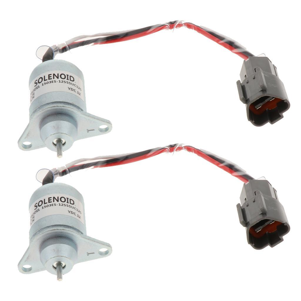 2 Pieces 1503ES-12S5SUC12S Fuel Shut Off Solenoid for Woodward Engine