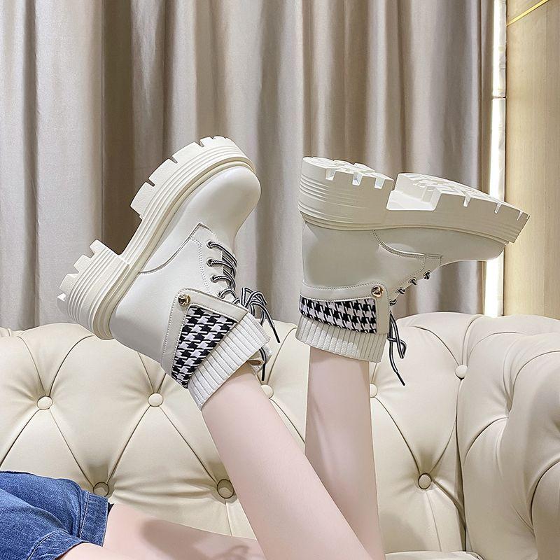 Giày Bốt Martin Cổ Thấp Đế Dày Thời Trang Xuân Thu 2022 Mới Cho Nữ