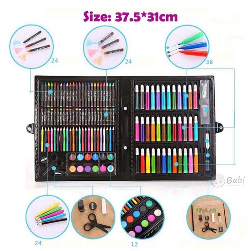 Hộp Bút Màu 150 Chi Tiết Cho Bé Thỏa Sức Sáng Tạo