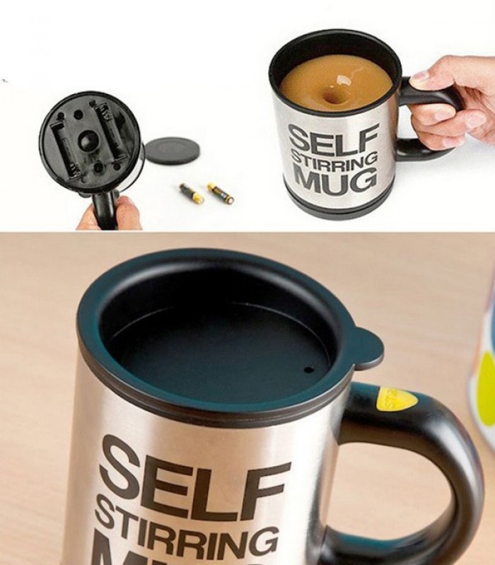 Ly tự động khuấy, ly pha cafe tự động, cốc pha cafe tự động Self Stirring Mug dùng rất tiện lợi