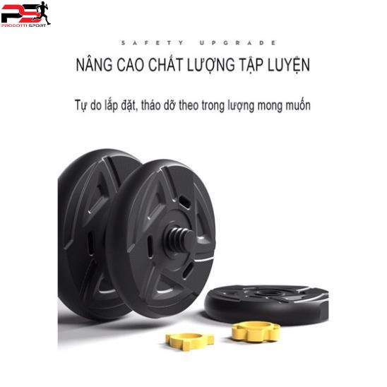 bộ Tạ tay 40KG 2 in 1 kết hợp tạ đẩy tạ đòn, dụng cụ tập gym đa năng