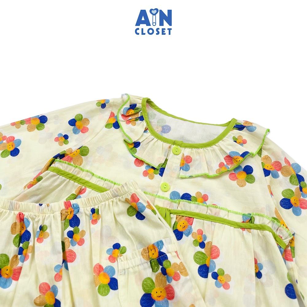 Bộ quần áo dài bé gái họa tiết Hoa Điểm 10 cotton - AICDBGNV1KPZ - AIN Closet