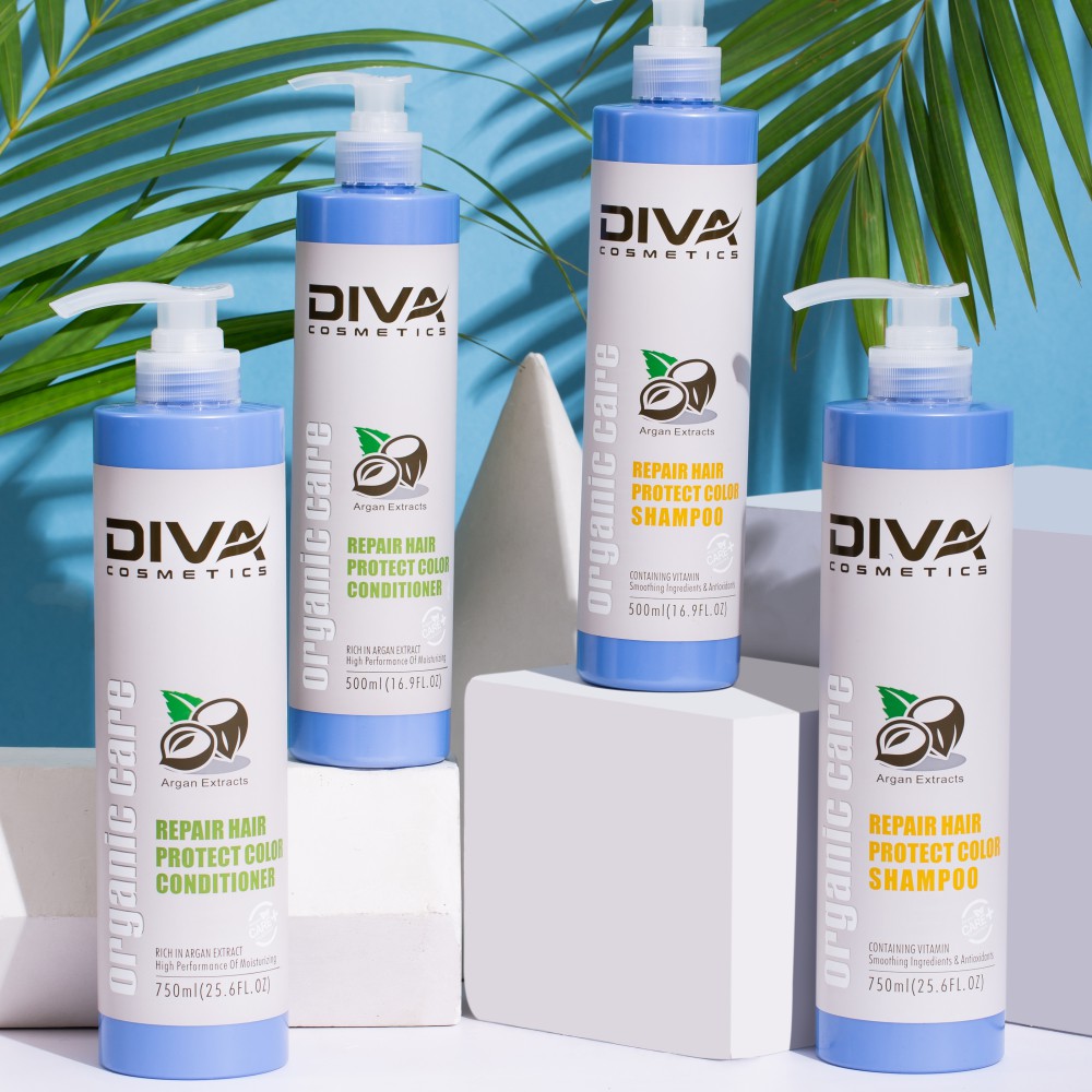 Combo Bộ dầu gội xả phục hồi giữ màu Diva 500ml