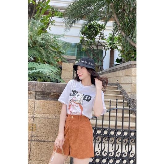 Bộ đùi nữ áo cô gái DLZARD mix quần sooc tăm siêu hot