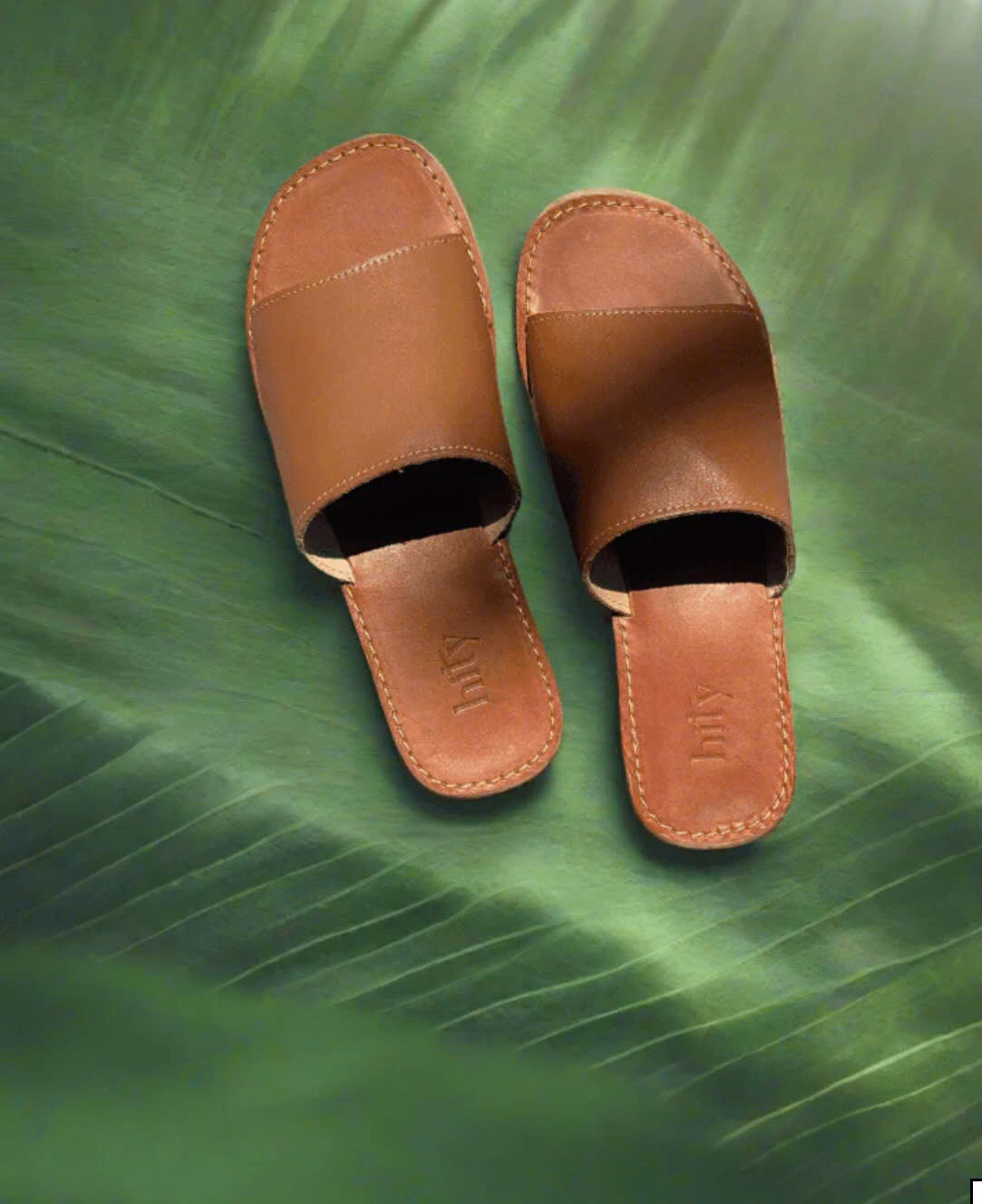 Dép Lê Quai Ngang Da Bò FTW001BROWN thời trang thiết kế Hity