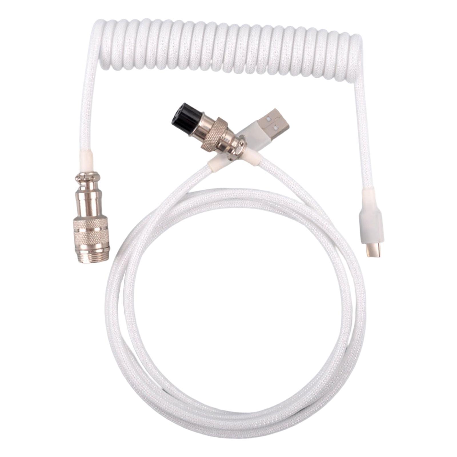 USB Type C Cable Charging Type C to USB Split Cable with Metal Connector for Mechanical Keyboard