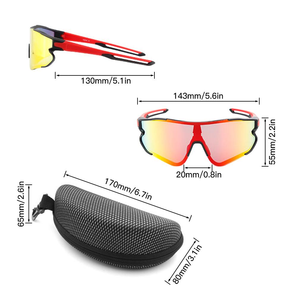 Kính Râm Thể Thao Mtb Với 2 Thấu Kính Dự Phòng Uv400 Unisex